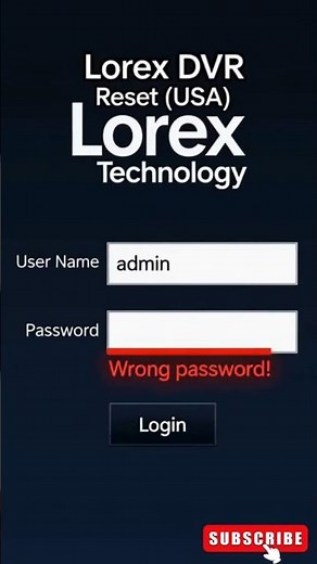 Lorex DVR Password Reset #dvrpasswordreset