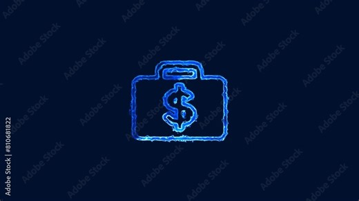 Dollar money symbol, money neon icon, cash sign loop concept.