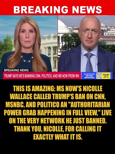 THIS IS AMAZING: MS NOW host Nicolle Wallace just called out Trump's media ban for exactly what...