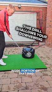STOP Coming Over the Top 😱 Fix Your Steep Downswing in 30 Seconds One of the most common swing faults in golf is an over-the-top downswing. If your club path moves left, causing pulls, slices, and inconsistent contact, this drill will help. Using an impact bag, this simple task gives you the feel of what needs to move to shallow the club and approach the ball more from the inside—without complicated swing thoughts. This is one of the fastest ways to fix a steep downswing, improve ball-striking,