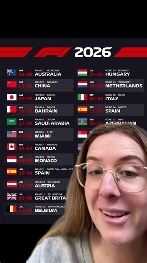 The F1 2026 Race Schedule is OUT!! #f1 #f12026 #f1calendar #f1creator | Formula One