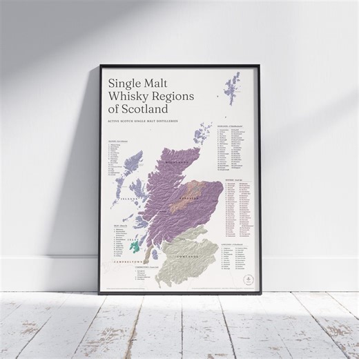 Single Malt Whisky Map of Scotland: Distilleries & Regions | All Active Distilleries (2026) - Etsy