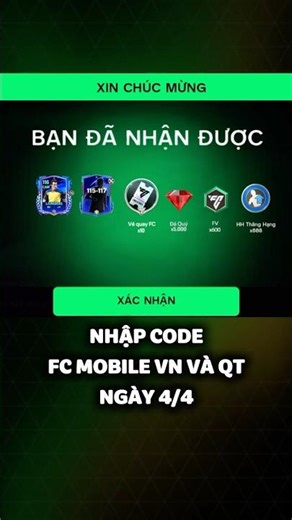 Nhập Code FC Mobile Sever Việt Nam Và Quốc Tế Mới Nhất Nhận Quà 🎁 #fcmobile #codefcmobile