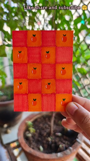 Cute Orange Pattern Drawing 🍊 | #purvisgallery #shorts