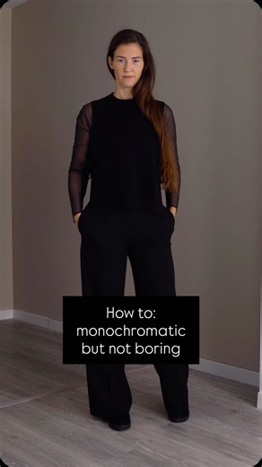 When you’re going monochromatic, textures, fit and proportions become even more important. Here is an example outfit. For more style ideas you can immediately integrate to your wardrobe, get my **30-Day Style Discovery Kit**. It includes daily style missions to have fun with your clothes, pro tips & reflection questions to help you hone in on your personal taste. After 30 days, you’ll have a shortlist of favorite outfits, new habits & a style which feels authentically you 🙌 **Comment ‘30day’ an