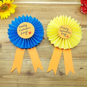 How to Make Father's Day Paper Badge || Handmade Craft Activities For Kids | Creative Art & Craft Ideas