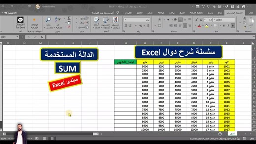 شرح دالة SUM في اكسل بطريقة سهلة