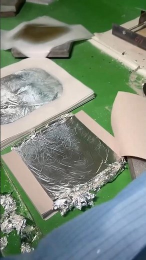 How Edible Silver Leaf (Vark) is Made | #sweet #silver #shorts #silverleaf #viral #indiansweetdish