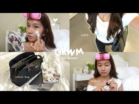 GRWM first day of school 🖇 simple makeup routine for students