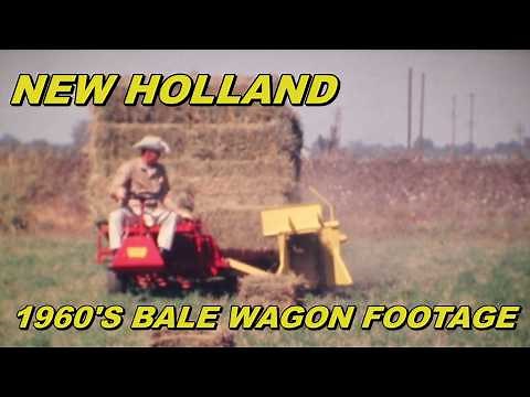 New Holland Harobed Bale Wagons Footage from The 1960's