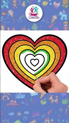 Aprenda a Desenhar um Coração Arco-Íris com Glitter #shorts #desenhofácil #chikiartbrazil