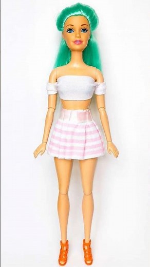DIY Barbie Doll Dress No Glue No Sew | Doll Dress Making Essy | #diy #dolldressmakingeasy #dolldress