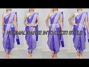 perfect & easy drape for dhoti style|drape your saree into dhoti style|step by step|hindi