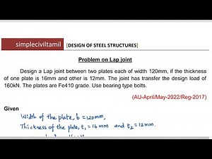 Design of lap joint in bolted connection in steel structures