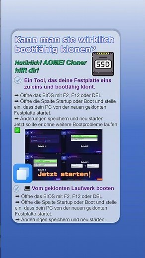 Windows starten von neuer SSD? So klonst du deine Festplatte bootfähig! 💾#ssd #start #windows