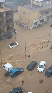 Torrential downpours hit Ajaccio, Corsica, causing fast-flowing floodwater to sweep cars and garbage bins through the streets and damaging numerous properties. https://abcn.ws/3fjAf8Z | ABC News