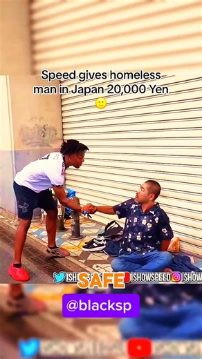 This Homeless Man in Japan Didn't Expect Help From IShowSpeed❤️