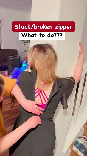 1.5K views · 64 reactions | How to fix a stuck Zipper 1. Freeing Obstructions in the Fabric 2. Pull the fabric away from the zipper 3.Work the zipper up and down. 4.Prevent further obstructions. If all solutions fail just get a new dress!!! Everyone helped Jenny to zip back her dress however it got broken凉! #reelsusa #viral #solutions #broken #goodvibes | Mcd Razalan | Facebook