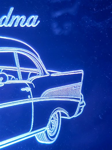 Just getting started on some Mother's Day gifts! This was Grandma's first car! So the family wanted to give her something special. Let me know if there's anything I can help you out with! It's doesn't have to be car related. #chevrolet #57belair😎 #classics #remorays #laserengraving