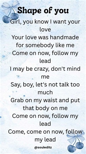 Shape of You (part 1) | Ed Sheeran | #song #love #music #lyrics #new #shapeofyou #edsheeran#fyp#fypシ