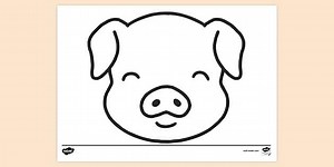 Pig Face Colouring Sheet