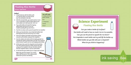 Floating Rice Bottle Science Experiment