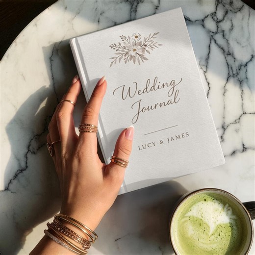 Personalized Wedding Journal, Custom Name Wedding Planning Notebook, Minimalist Neutral Floral Hardcover, Bride Gift From Maid of Honor - Etsy