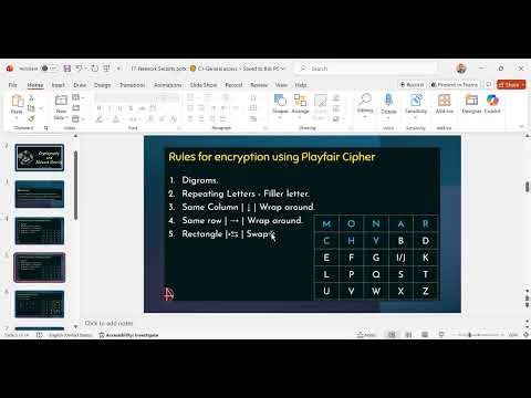 Lec-17 - Network Security - (Playfair Cipher - Examples)