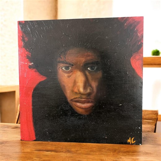 Signed Oil on Masonite Board Portrait Painting of an African American Man, 12x12inches Square - Etsy