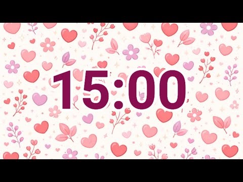 15-Minute Cute Valentine Timer | Soft Hearts & Calm Focus