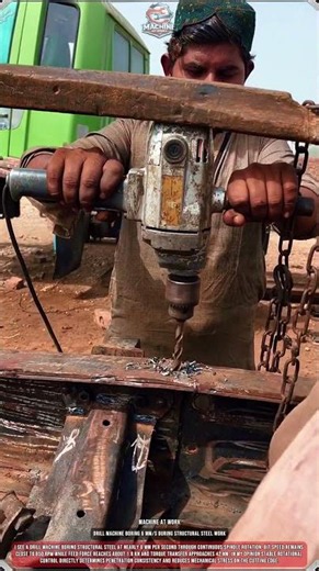 Drill Machine Boring 6 mm/s During Structural Steel Work
