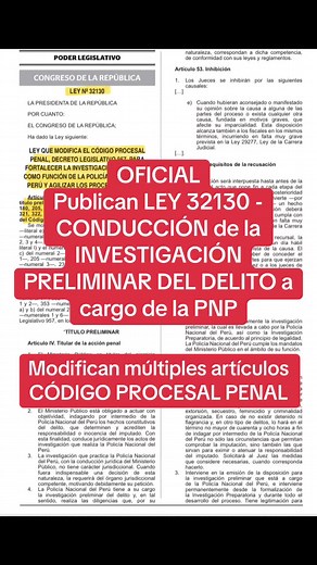 Modificación del Código Procesal Penal en Perú