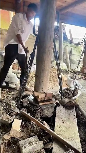 DIY Wooden Pillar Repair: Fix Sinking with Hydraulic Tools
