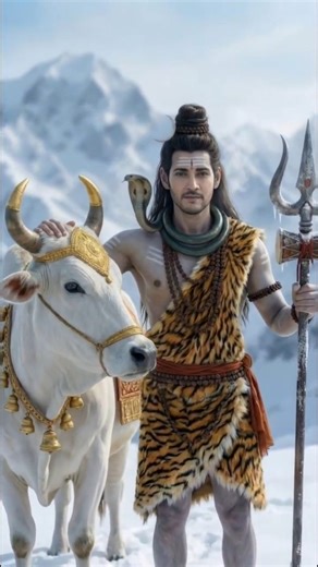 Ai-Universe Wanderer on Instagram: "One Snap, One Presence 🔱 Lord Shiva Calls Nandi #lordshiva #maheshbabu #viral This video presents a cinematic AI-generated visualization inspired by Lord Shiva and Nandi, focusing on calm power, devotion, and divine presence. The scene begins in complete stillness as Lord Shiva gently snaps his fingers, not in aggression, but in divine command. From the distance, Nandi arrives naturally, emerging through snow and mist, symbolizing loyalty, strength, and etern