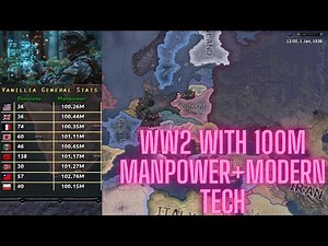 WW2 BUT WITH 100M MANPOWER + MODERN TECH / HOI4 TIMELAPSE