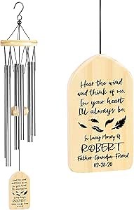 Personalized Memorial Wind Chimes, Sympathy Gifts for Loss of Loved One, Bereavement/Condolence/Remembrance/Memorial Gifts for Loss of Mother, Father or Loved One - Think of Me