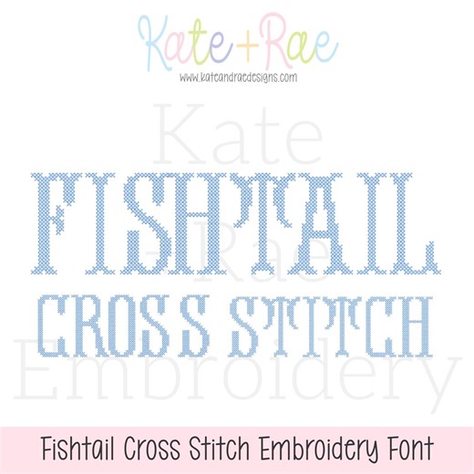 Fishtail Cross Stitch Machine Embroidery Font • Digital Download - Etsy
