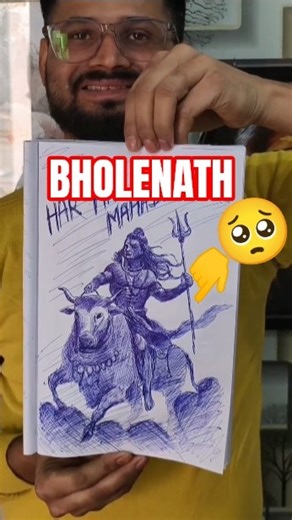 BHOLENATH with NANDI Drawing 🙏🔱 #shorts