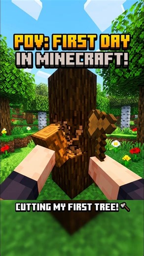 POV: You just spawned into Minecraft for the very first time! 🌳⛏️ #minecraft#ytshorts