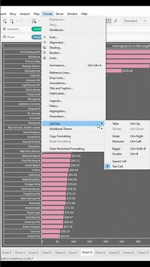 How to Change Cell Size in Tableau? #shorts
