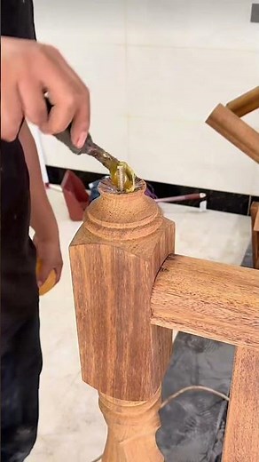 Solid Wood Stair Railing Installation