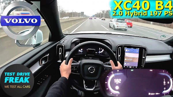 2023 Volvo XC40 B4 FWD 197 PS top speed autobahn drive POV