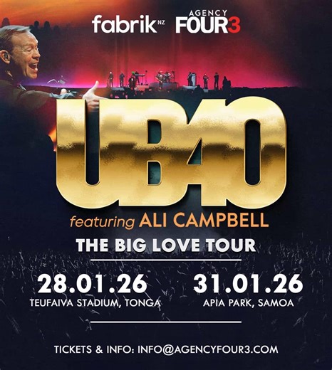 35K views · 202 reactions | #EXCLUSIVE_ANNOUNCEMENT | UB40's "THE BIG LOVE TOUR" is heading to Samoa in 2026 Stay tuned! Yes, Ali Campbell will feature in the upcoming Tour | Radio 2AP & TV 9 | Facebook