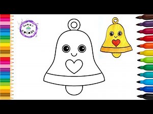 How To Draw A Bell Cute Easy Simple Drawing And Coloring #bell #rainingcolors