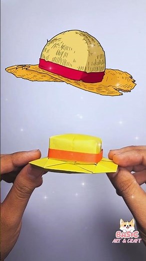 Luffy's Straw hat | How to make Straw Hat from One Piece | easy origami #shorts #papercraft