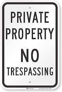 SmartSign - T1-1072-DG_12x18 "Private Property - No Trespassing" Sign | 12" x 18" 3M Diamond Grade Reflective Aluminum Black on White