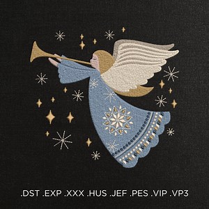 Christmas Angel Machine Embroidery Design - Angel Embroidery Files - 7 Sizes - Instant Download - Etsy