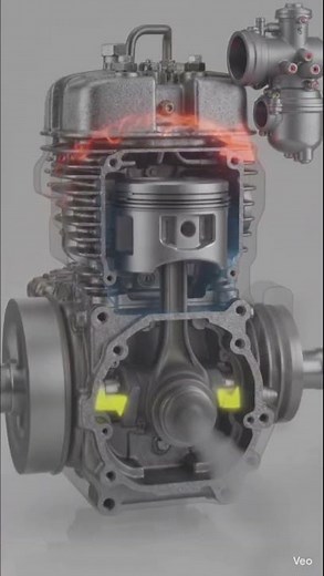 2-Stroke Petrol Engine Working Explained in 3D Animation 🔥 | Spark, Combustion & Engine Mechanism |