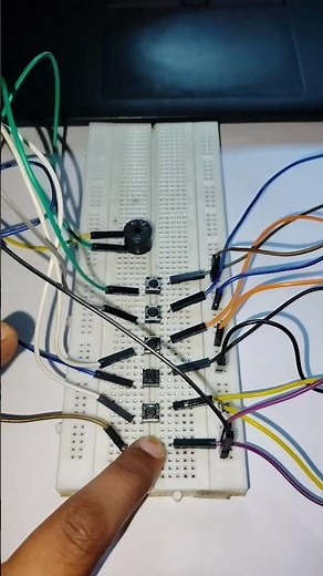 🔥Mini Piano using Arduino🎹#arduinouno#pushbuttonswitch#ytshort#viralshort#buzzer