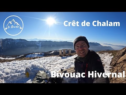 BIVOUAC HIVERNAL sur le CRÊT de CHALAM dans le Haut Jura, SEUL à la belle étoile !
